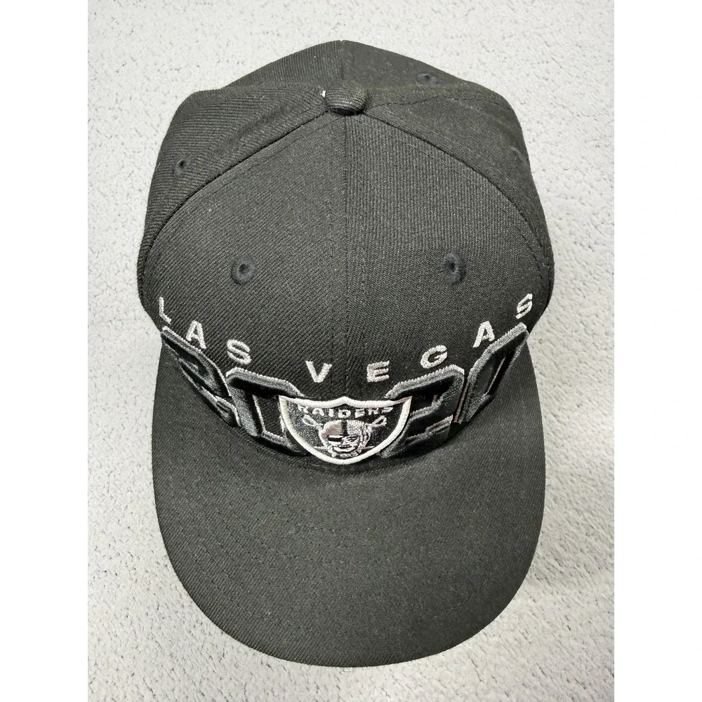 Las Vegas Raiders Hat Cap Fitted Mens 7 5/8 Black‎ NFL Football 59FIFTY New Era
